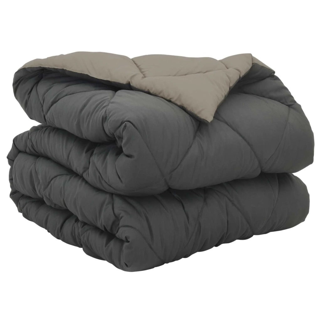 Piumone | Duvet Completo Annuale Grigio chiaro e Antracite 155 x 220 cm