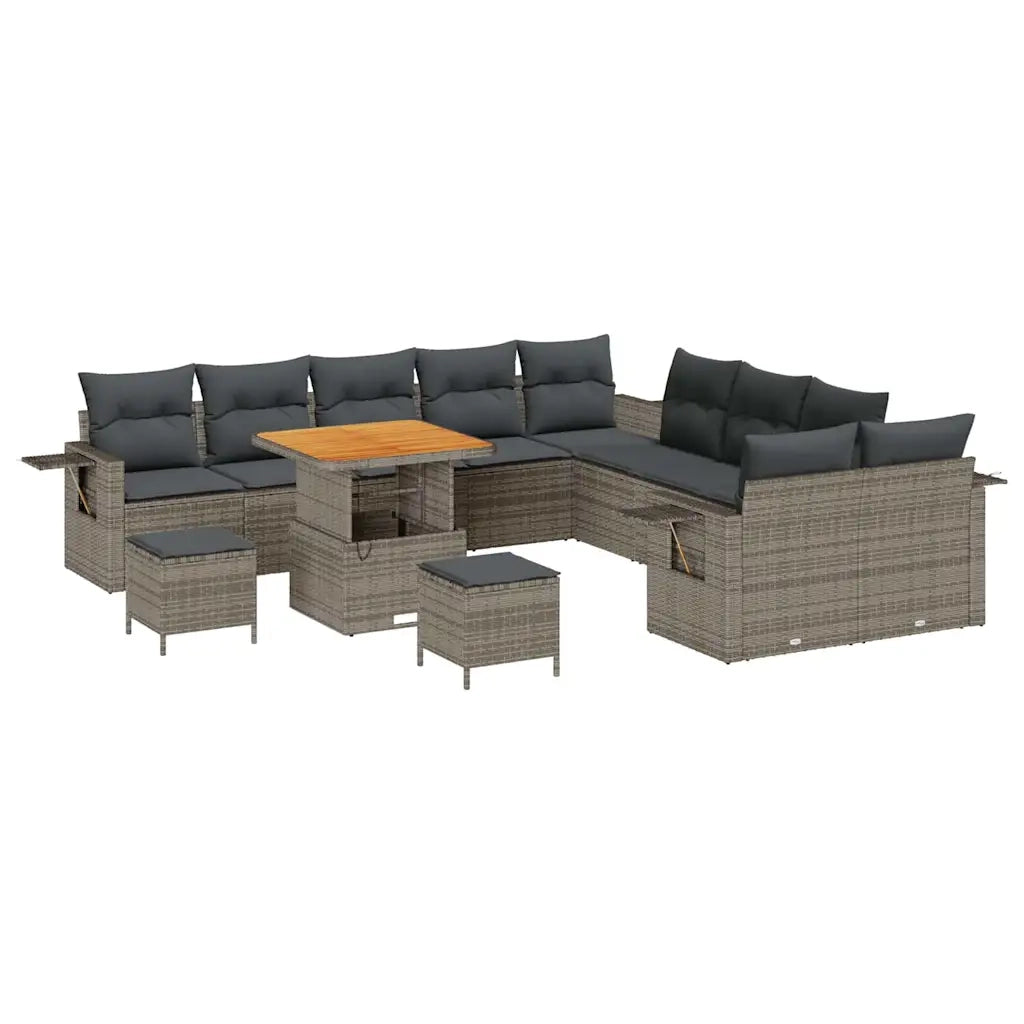 Set Divano da Giardino con cuscino 13 pcs Grigio polyrattan 3363753