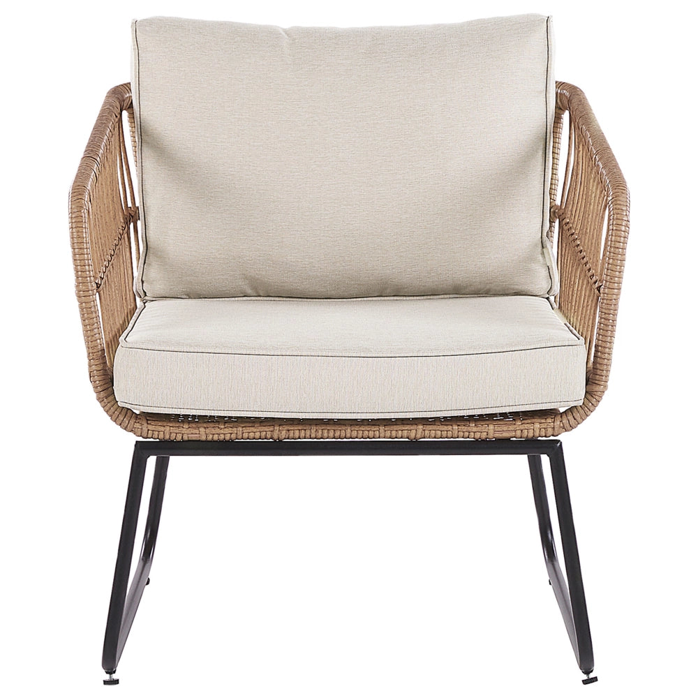 Set di copricuscini da esterno per sedile e schienale Beige resistente stile minimalista