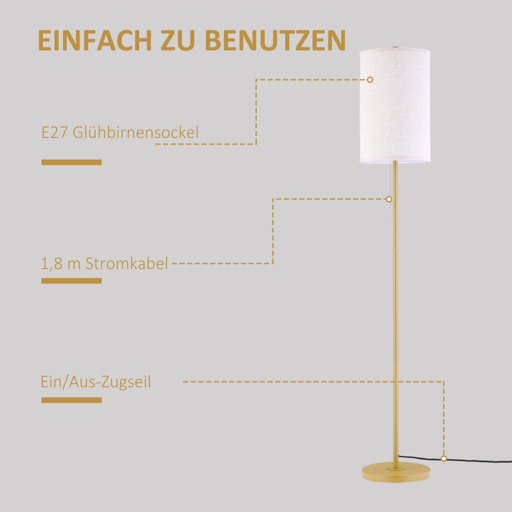 Lampada da terra ¨C zephmum ¨C oro e bianco