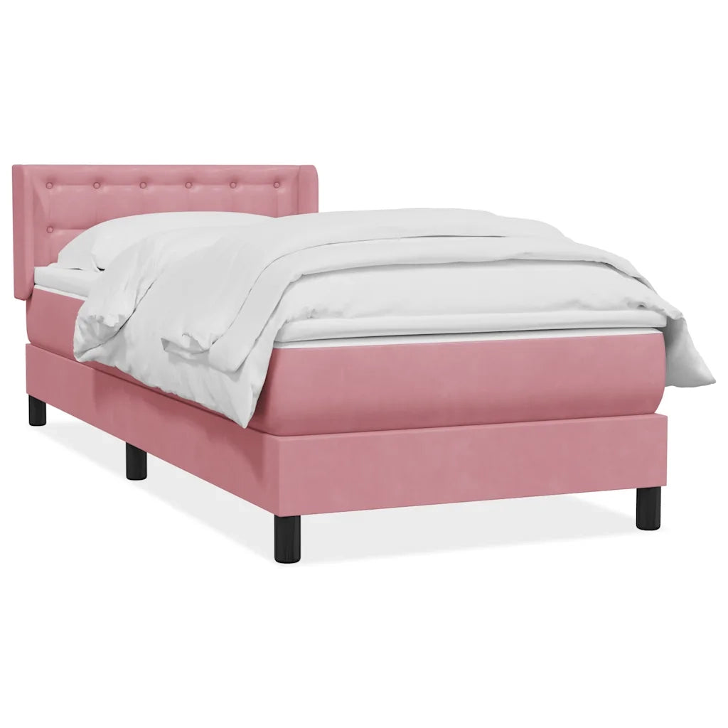 Giroletto a Molle con Materasso Rosa 90x210 cm Velluto 3318440