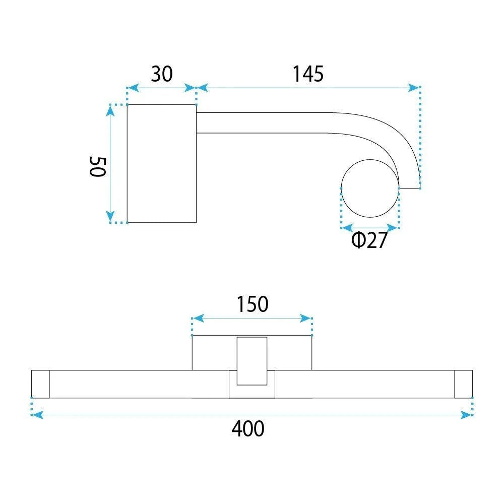 Applique Da Bagno Led APP1887-1W 40cm Black