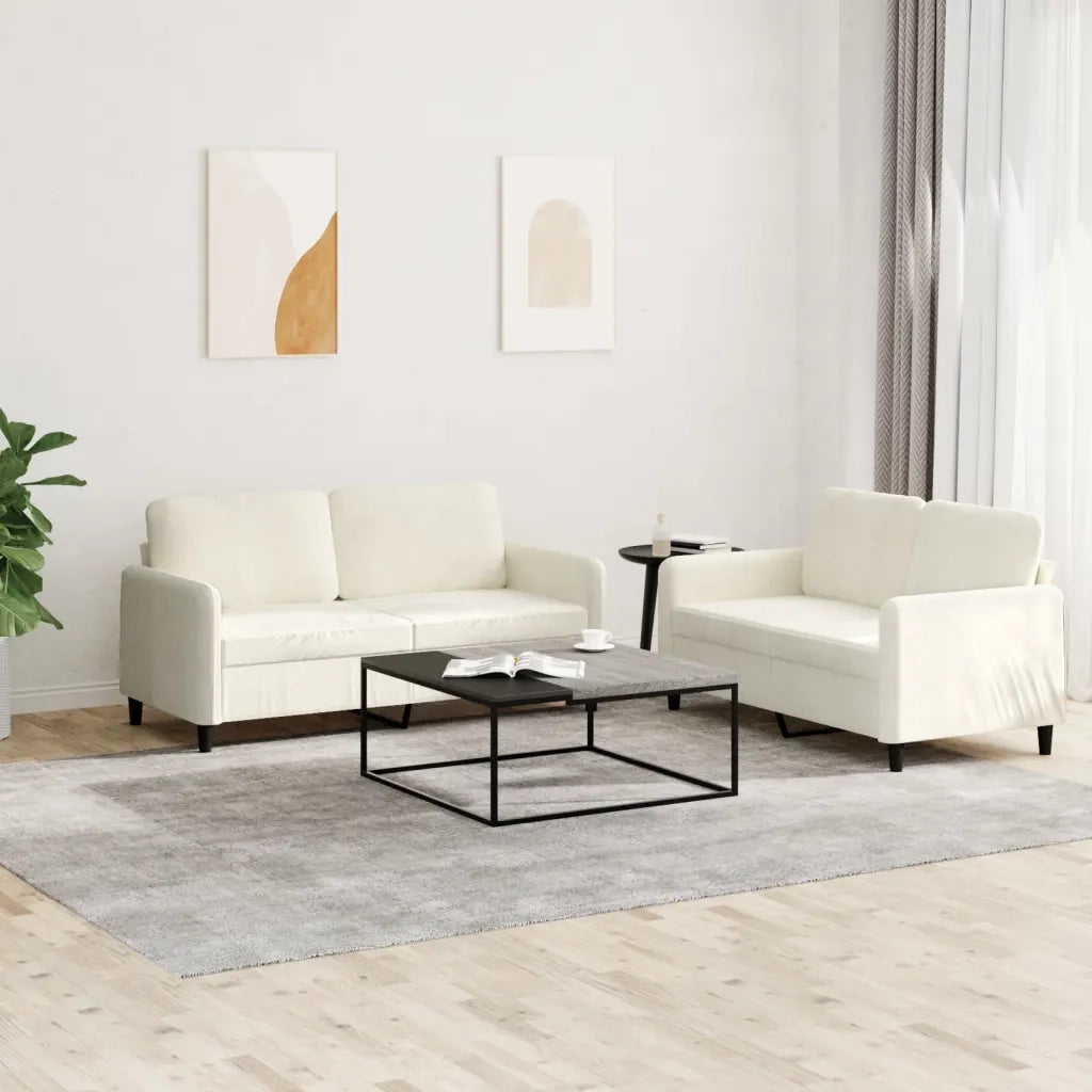 Set di Divani 2 pz Crema in Velluto 3201982