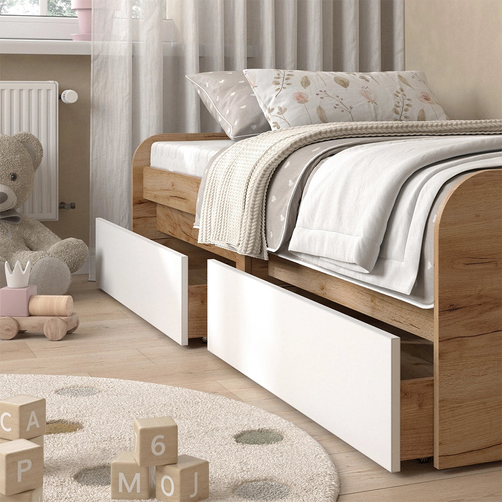Vicco Letto per bambini Bianco/Artisan 90x200 cm con materasso