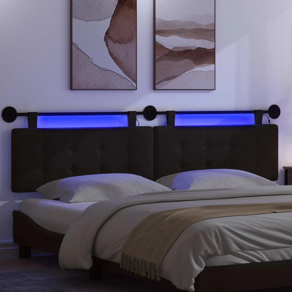 Testiera sospesa Con luce LED Nero Similpelle 3424510