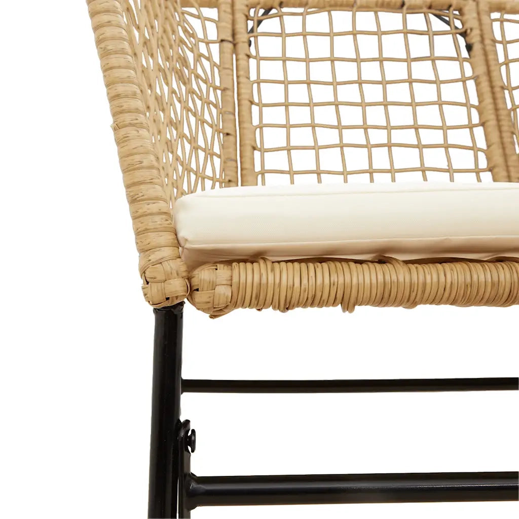 Set da Pranzo da Giardino 5pz con Cuscini Polyrattan Vetro 3334605