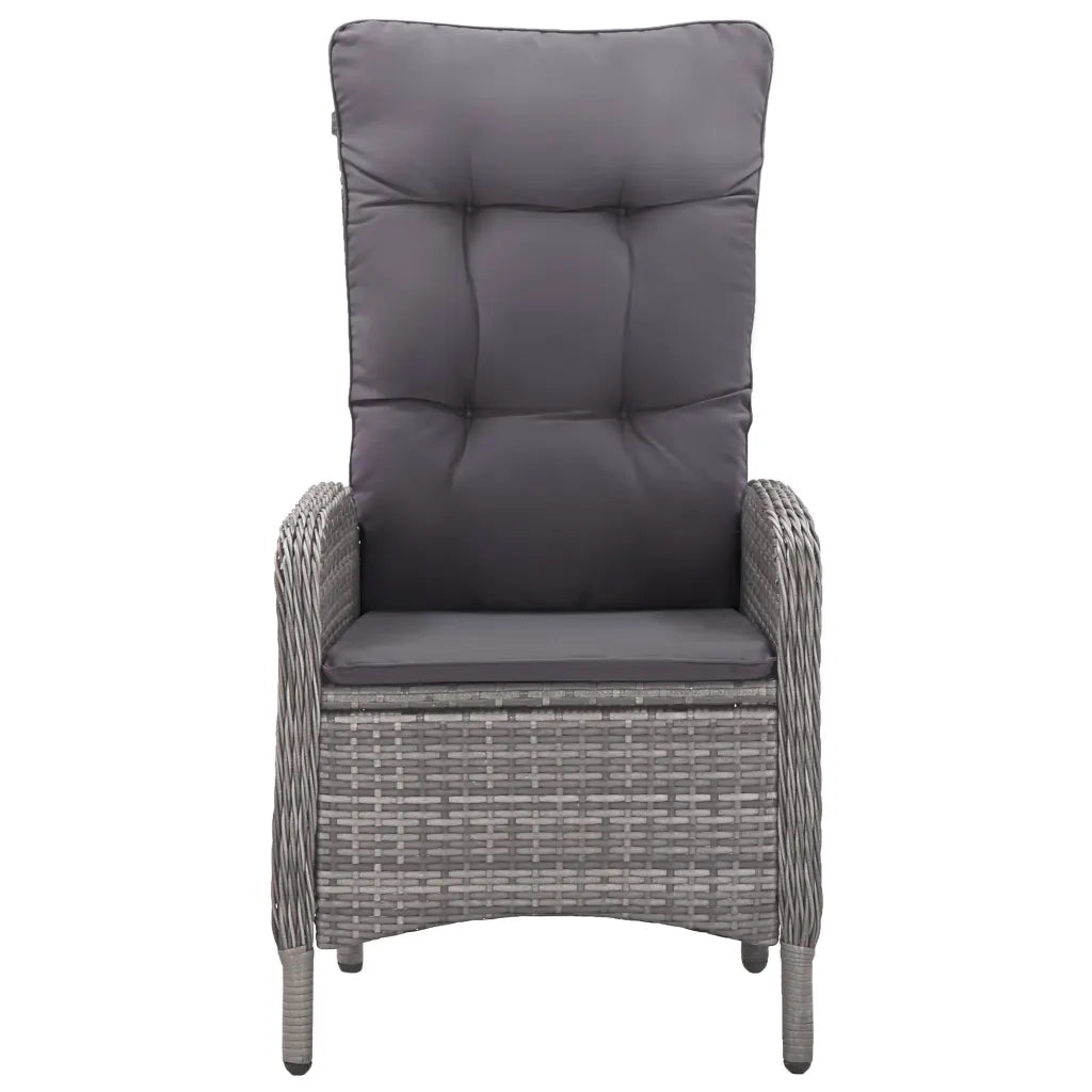 Set da Bistrot 3 pz in Polyrattan e Legno Acacia Grigio