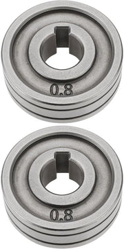 Rulli di alimentazione 30 mm - 2 pezzi - V-groove 0,8 mm/1,0 mm - Acciaio - Compatibili con MIG/MAG - Ingresso liscio - Rullo di alimentazione