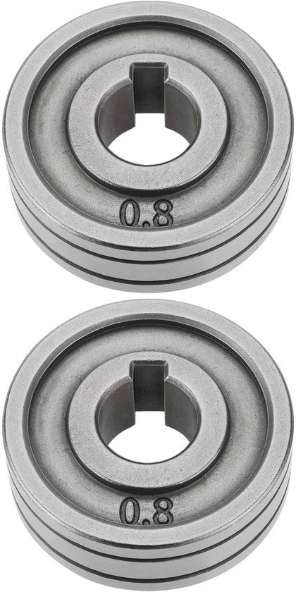 Rulli di alimentazione 30 mm - 2 pezzi - V-groove 0,8 mm/1,0 mm - Acciaio - Compatibili con MIG/MAG - Ingresso liscio - Rullo di alimentazione