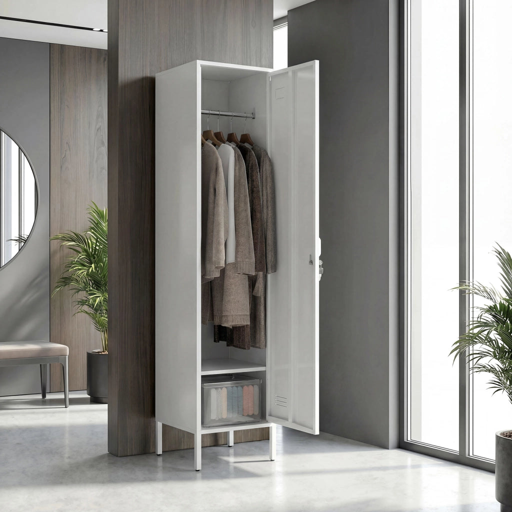 Armadio Metallico con Porta ¨C zephmum ¨C Bianco 40x40x179 cm