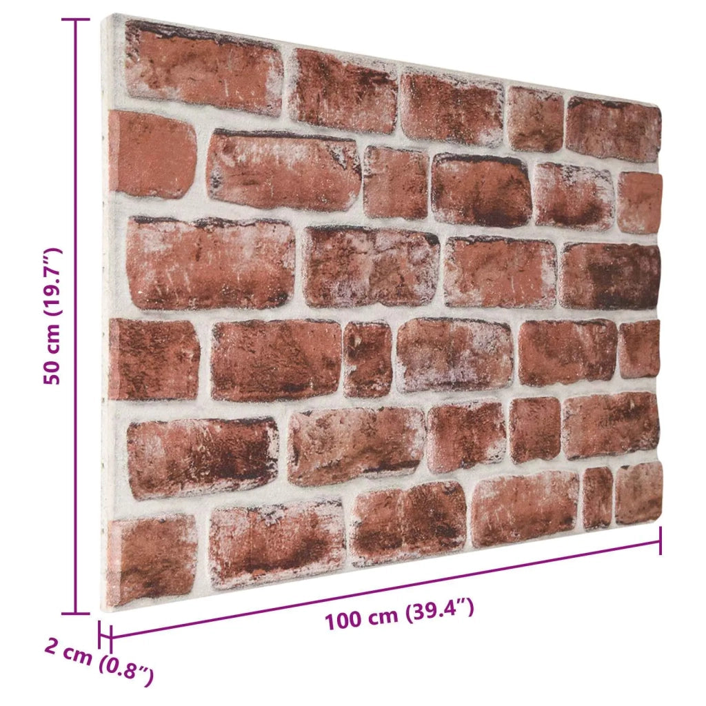Pannelli da parete 10 pz 100 x 50 cm Marrone scuro e Bianco 42046090