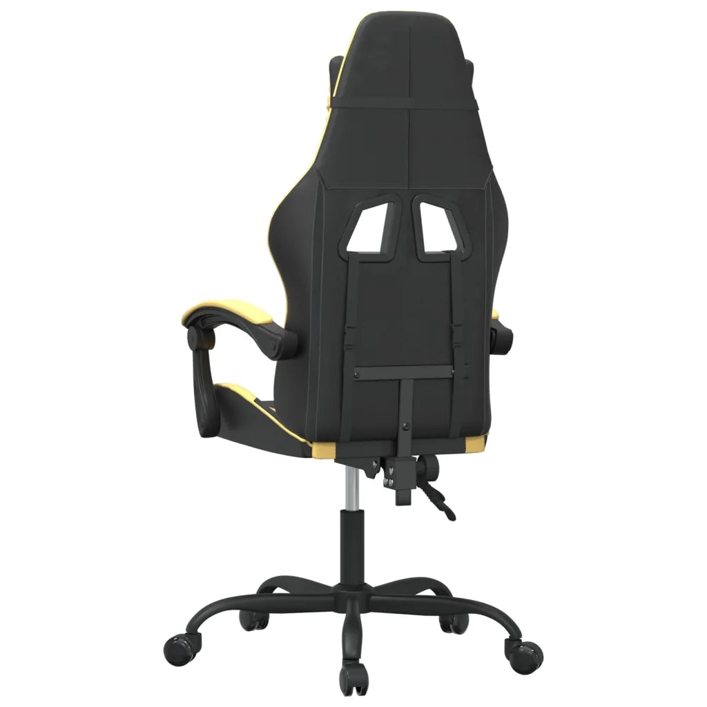 Sedia da Gaming Girevole Nera e Oro in Similpelle 349569