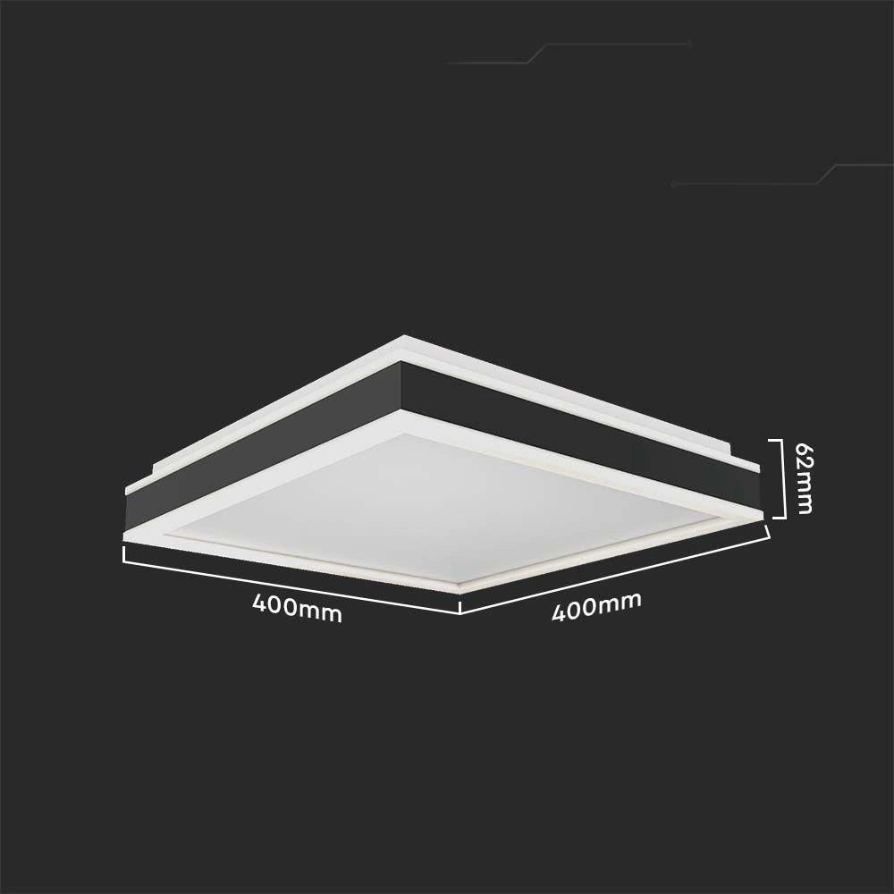 V-TAC Plafoniera LED 38W dimmerabile 40x40 nera 4000K