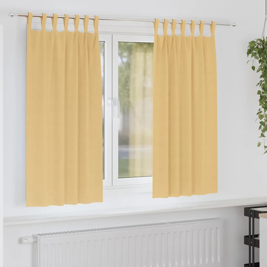 Tende Blackout con Anelli 2 pcs Beige 175 x 140 cm Poliestere 4107534