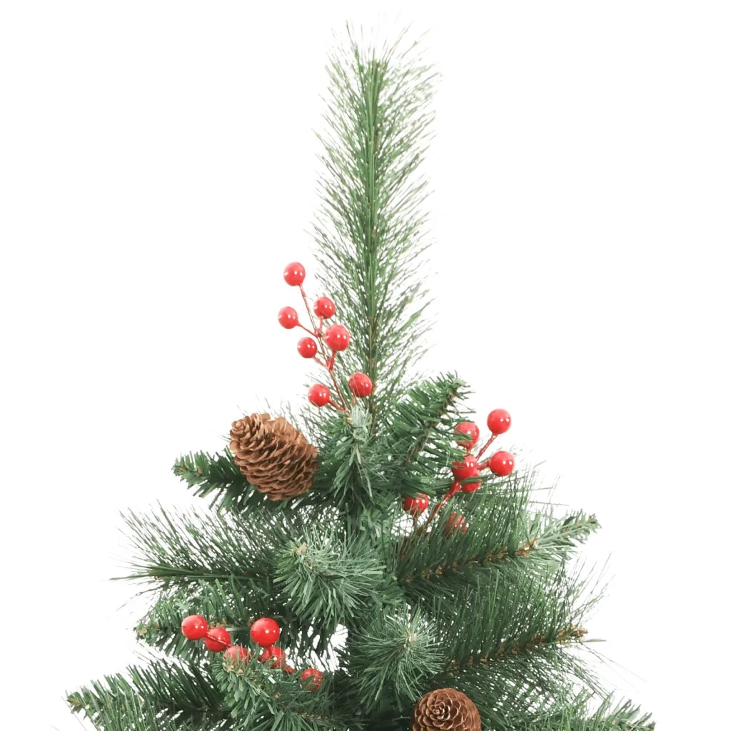 Albero Natale Artificiale Incernierato con Pigne e Bacche 240cm 357709