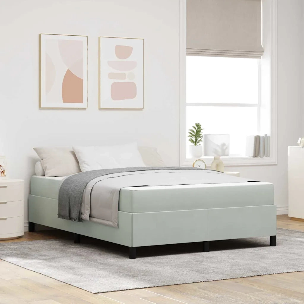 Struttura del letto Grigio chiaro 140 x 190 cm Tessuto