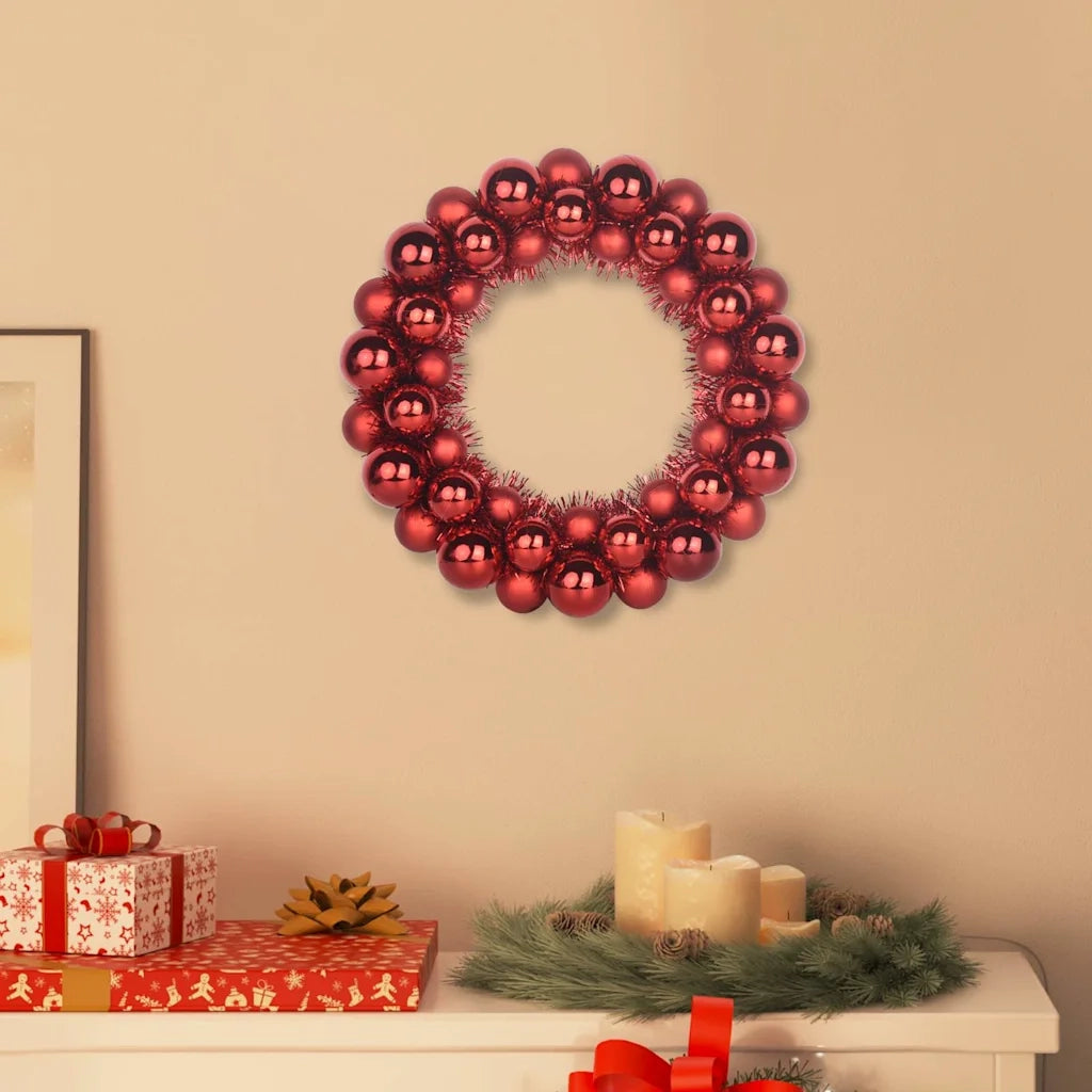 Corone di Palline di Natale 2 pz Rosso 33 x 33 x 7 cm CFW8664082