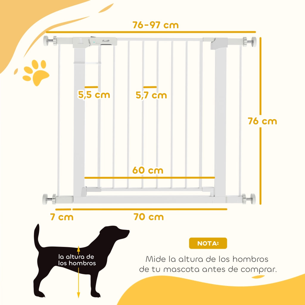 Cancello per cani estensibile ¨C Minimal ¨C 76x97 cm bianco metallo