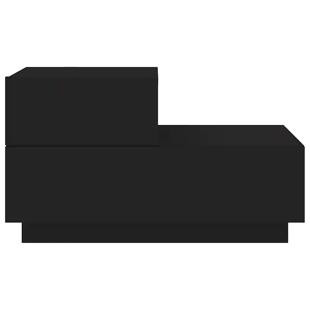 Comodino | Armadio da Notte | Mobiletto da notte con Luci LED Nero 70x36x40,5 cm
