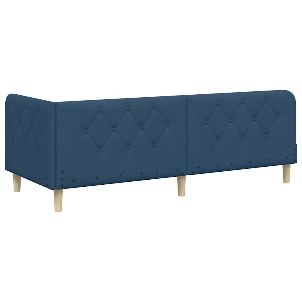 Cornice del letto ad angolo Blu 80 x 200 cm Tessuto 3394108
