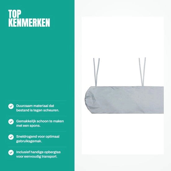Ombrellone da Giardino Solare - Impermeabile - Resistente alle Intemperie - UV-Resistente - Opaco - 210D Tessuto di Oxford