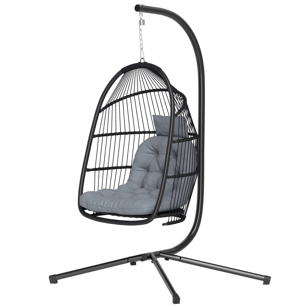 Sedia da pranzo sospesa ¨C zephmum ¨C grigio con cuscino