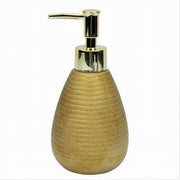 Trade Shop - Dispenser Per Sapone Liquido Accessorio Dorato Rigato Moderno Arredo Bagno 59934 -