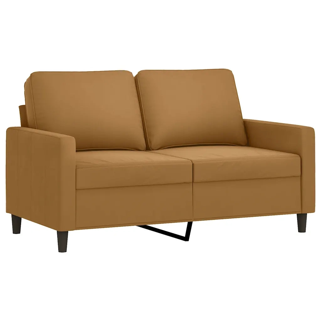 Set di Divani 2 pz con Cuscini Marrone in Velluto