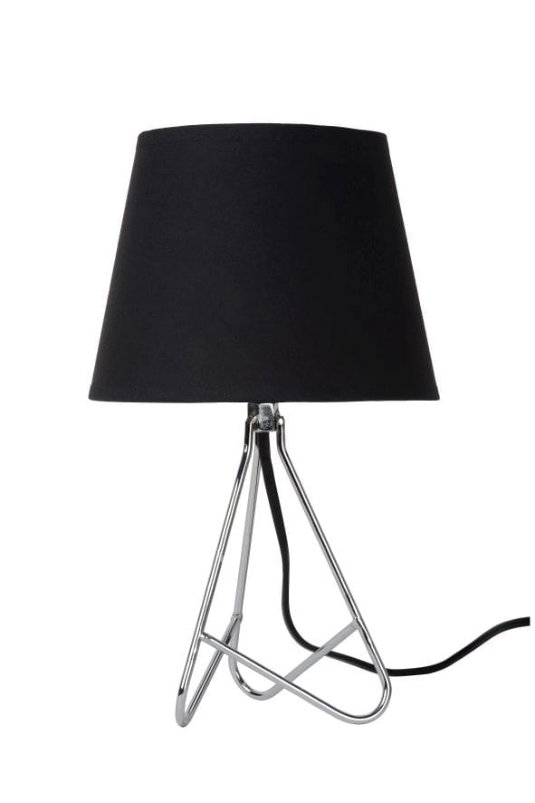 Lampada da tavolo Lucide GITTA nero/cromo E14 40W H30cm