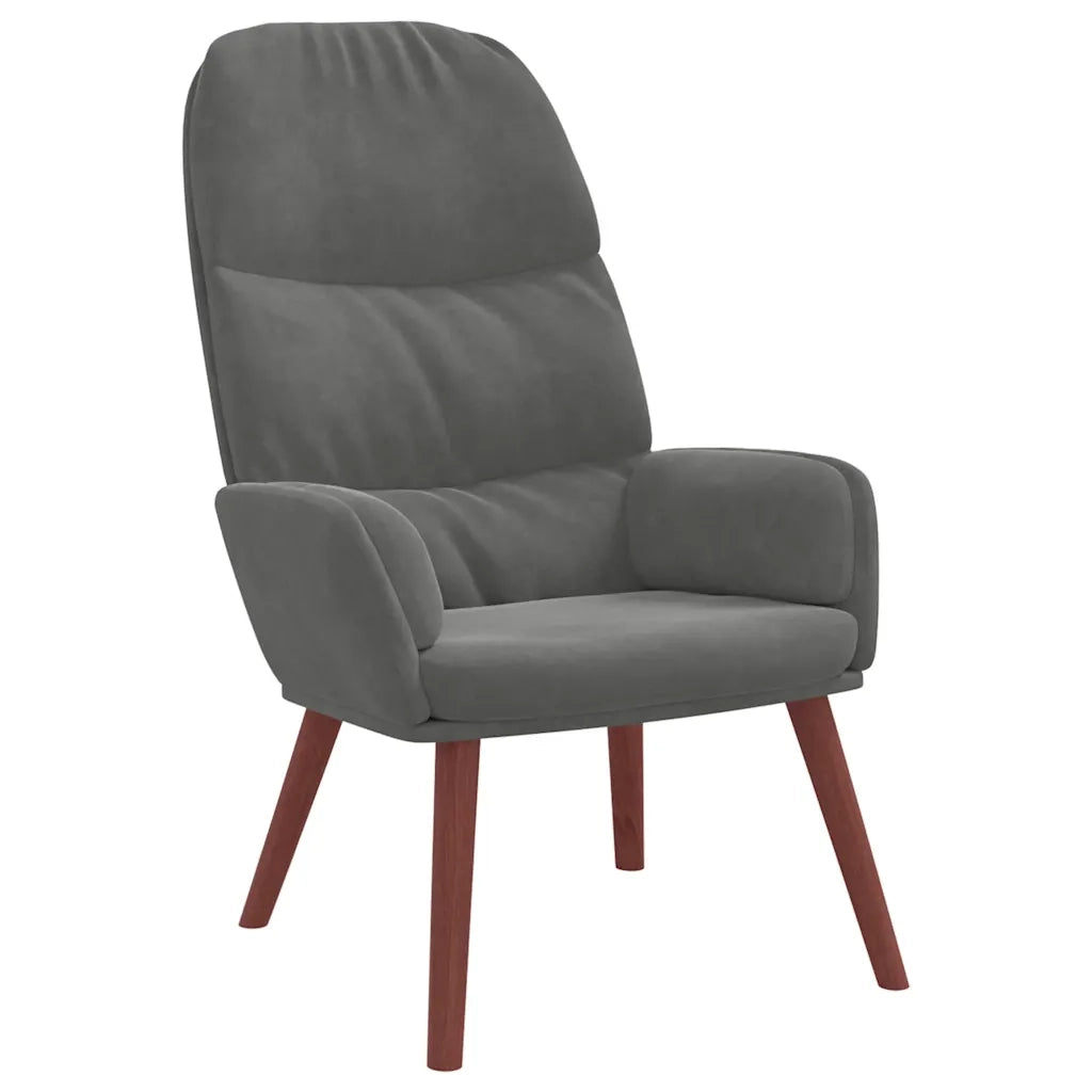 Poltrona | Sedia Relax Grigio Scuro in Velluto