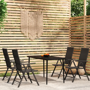 Set da Pranzo da Giardino 5 pz Nero 3099109