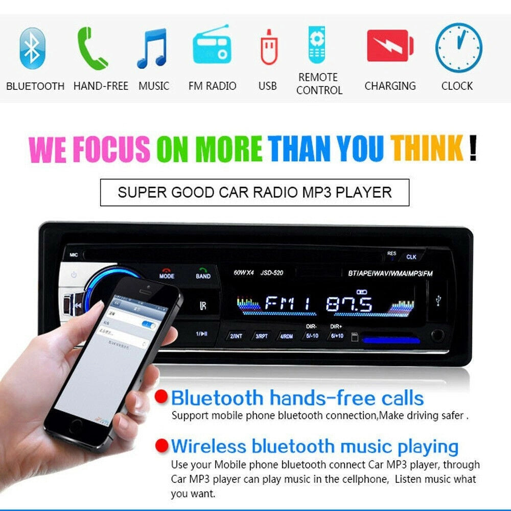 Trade Shop - Autoradio Lettore Mp3 Ca001b Sistema Audio Auto Universale 1 Din Bluetooth Aux -