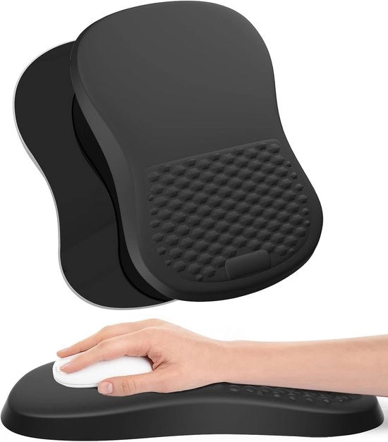 Matrice per mouse ergonomico con supporto palmare - supporto polso comodo - 1 pezzo - nero - schiuma di espansione