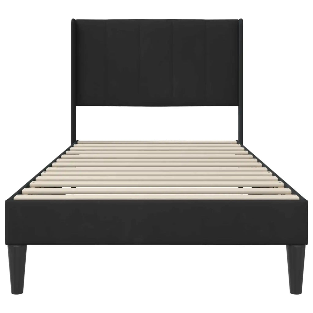 Struttura del letto con testiera-Giroletto Nero 100 x 200 cm Velluto 593334