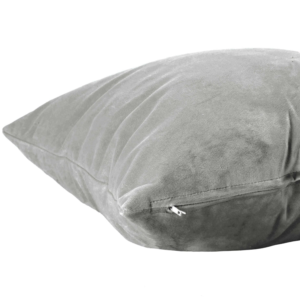 Cuscino quadrato NAURU - 45x45 cm in velluto grigio