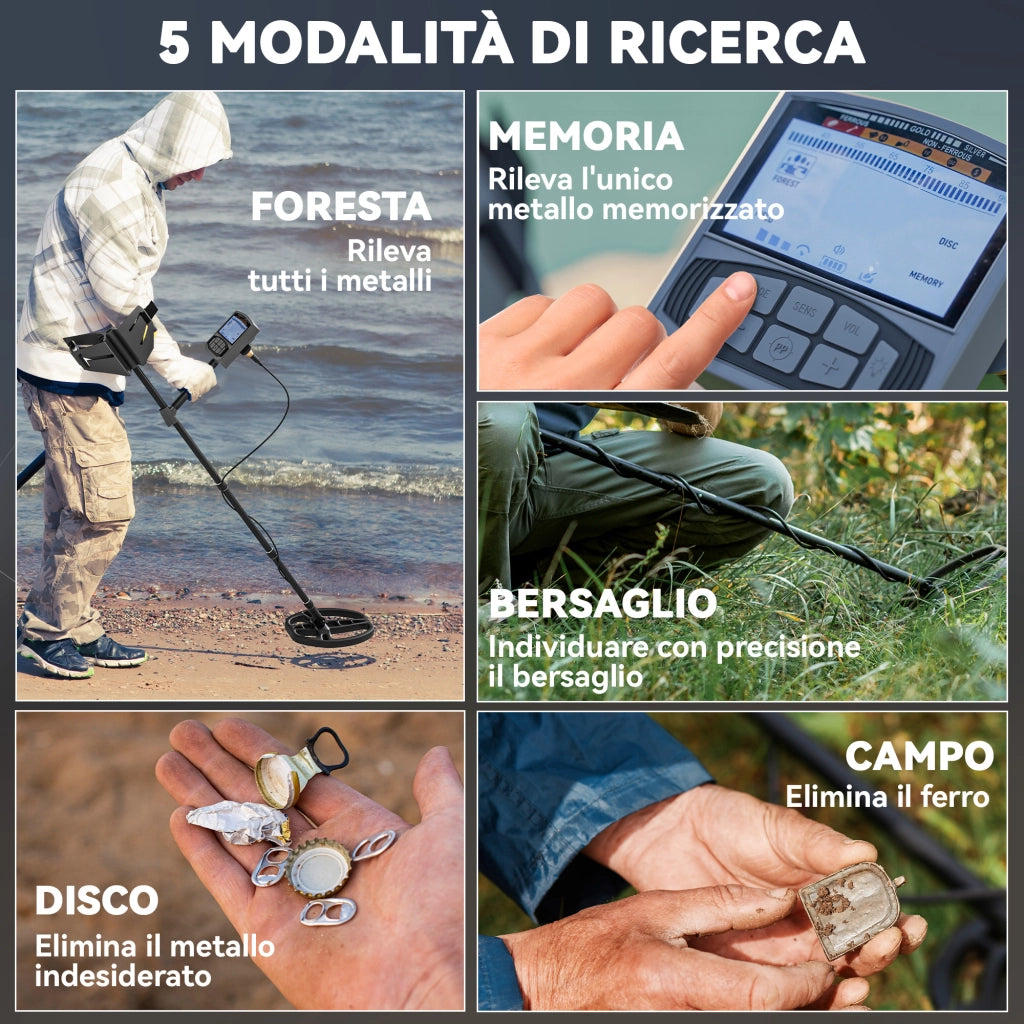 Metal Detector ¨C Minimal ¨C Impermeabile IP68 Display LCD