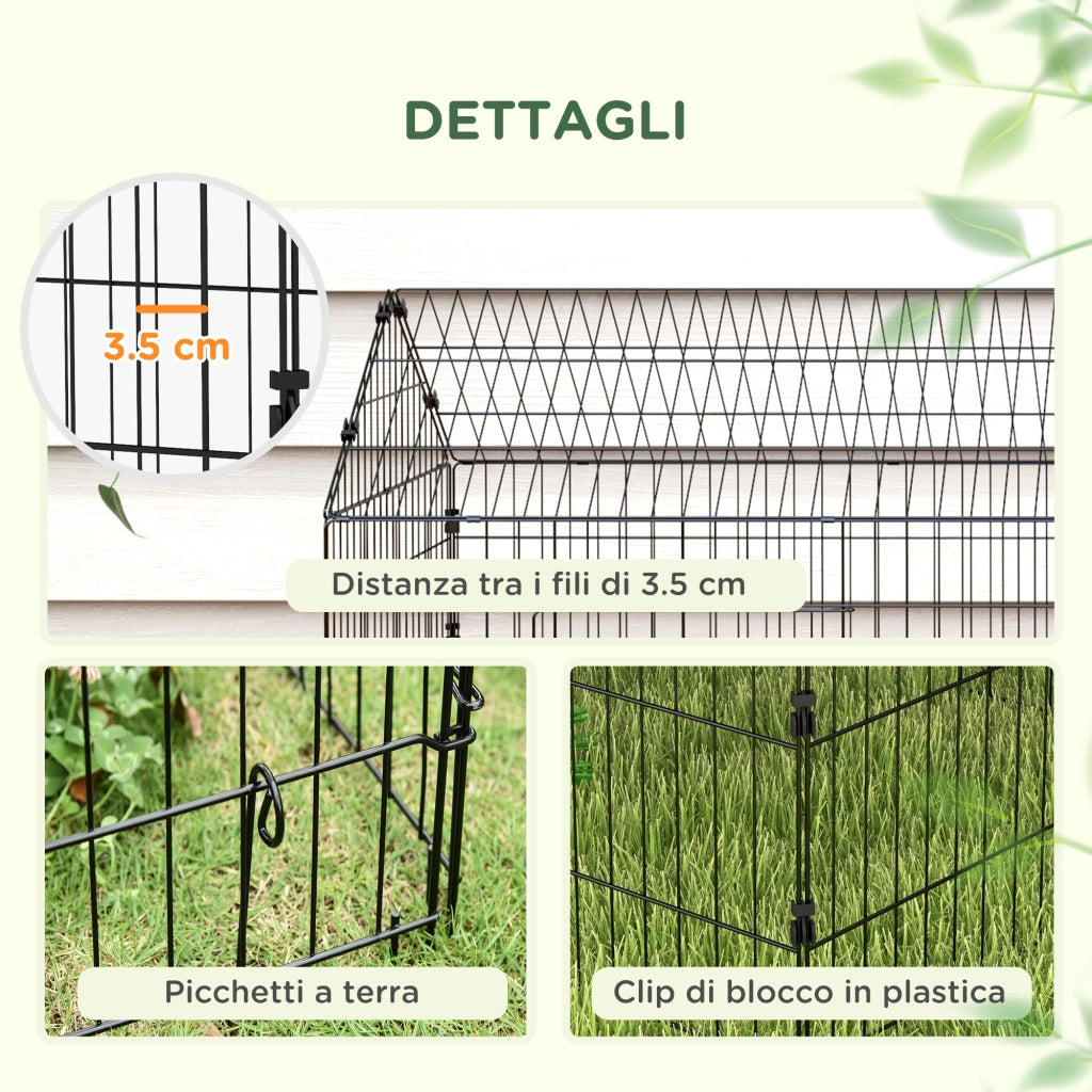 Casetta per Conigli da Giardino e Interno ¨C Minimal ¨C Argento 220x85x103cm