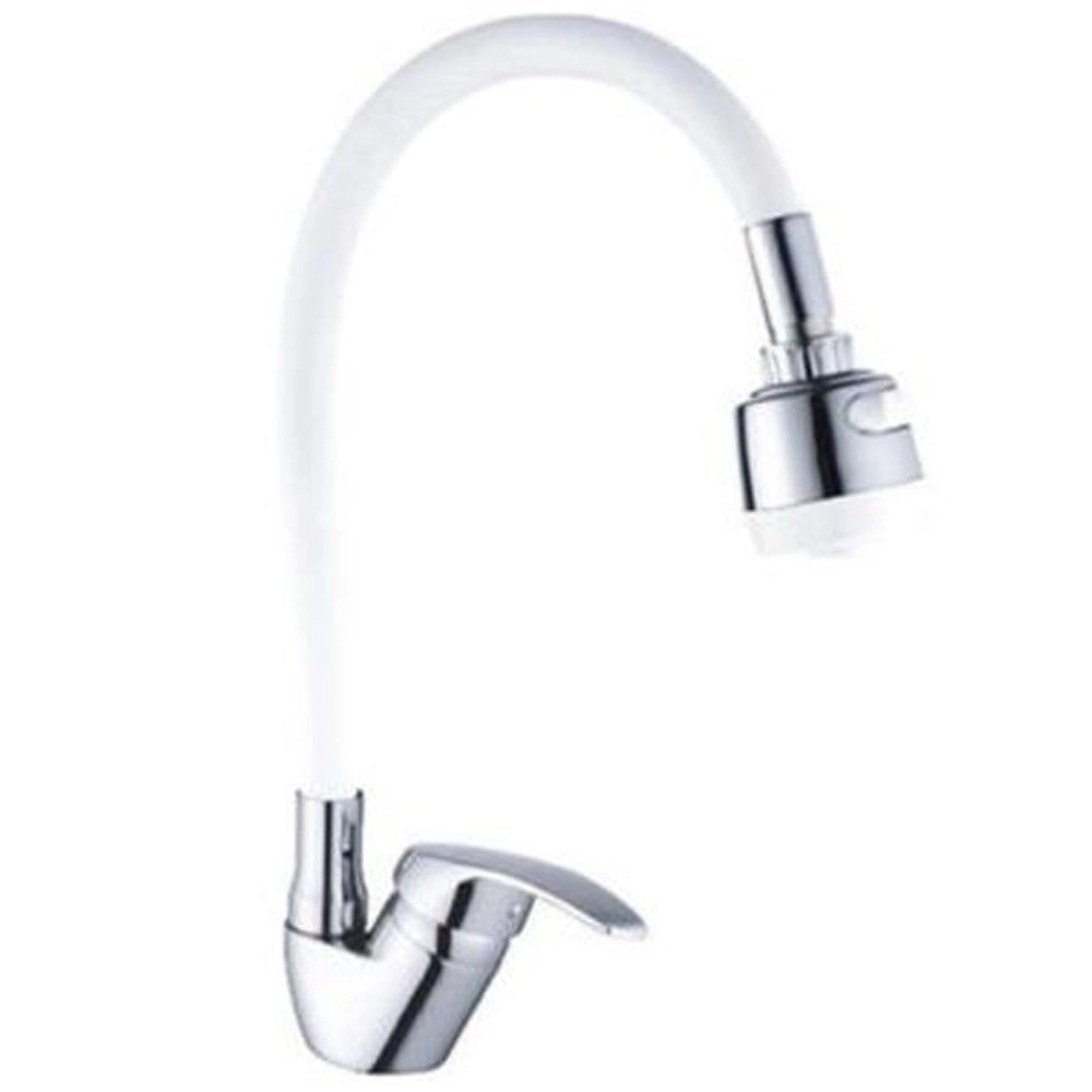 Trade Shop - Miscelatore Rubinetto Lavabo A Doccia Doccetta Per Casa Cucina Flessibile Bianco -