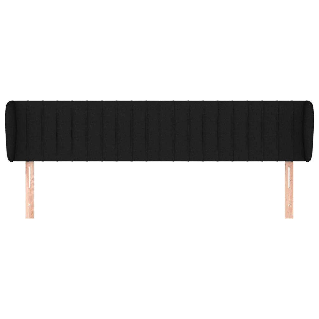 Testiera ad Orecchio-Testata con Orecchie Nera 203x23x78/88 cm in Tessuto 196207