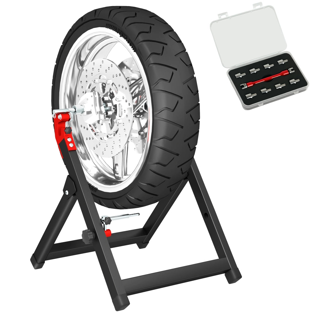 Equilibratrice per Ruote Moto Manuale Pieghevole ¨C Xylo ¨C Alluminio Acciaio 40x39,5x40,5cm Nero