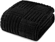 Piumino soffice - decorativo e caldo - 1 pezzo - nero - 130 x 150 cm
