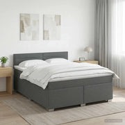 Letto con Box Spring, Materasso e LED Grigio Scuro 140 x 200 cm 3451953
