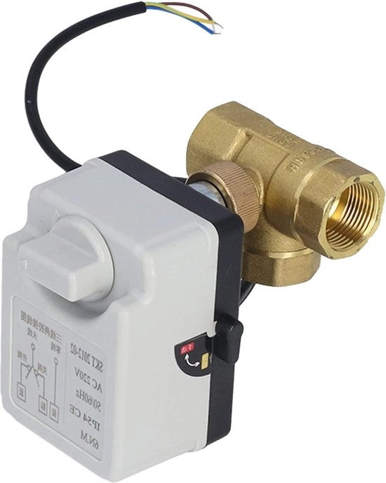 Valvola a sfera elettrica DN20 3 vie ottone AC 220V - riscaldamento ventilazione