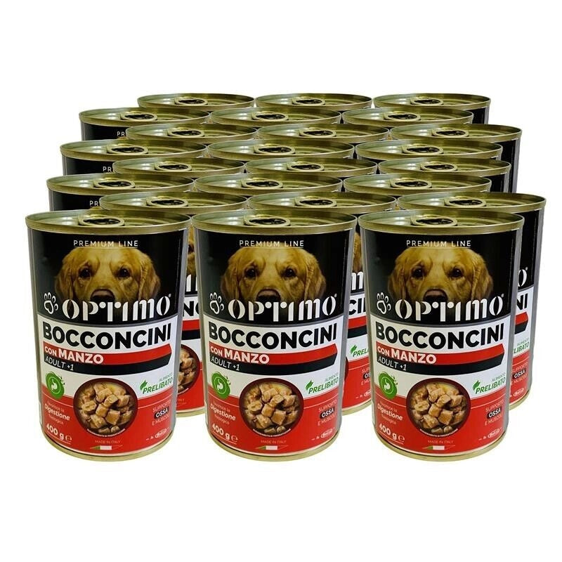 OPTIMO SET 24 BOCCONCINI PER CANE AL GUSTO MANZO DA 400 GR