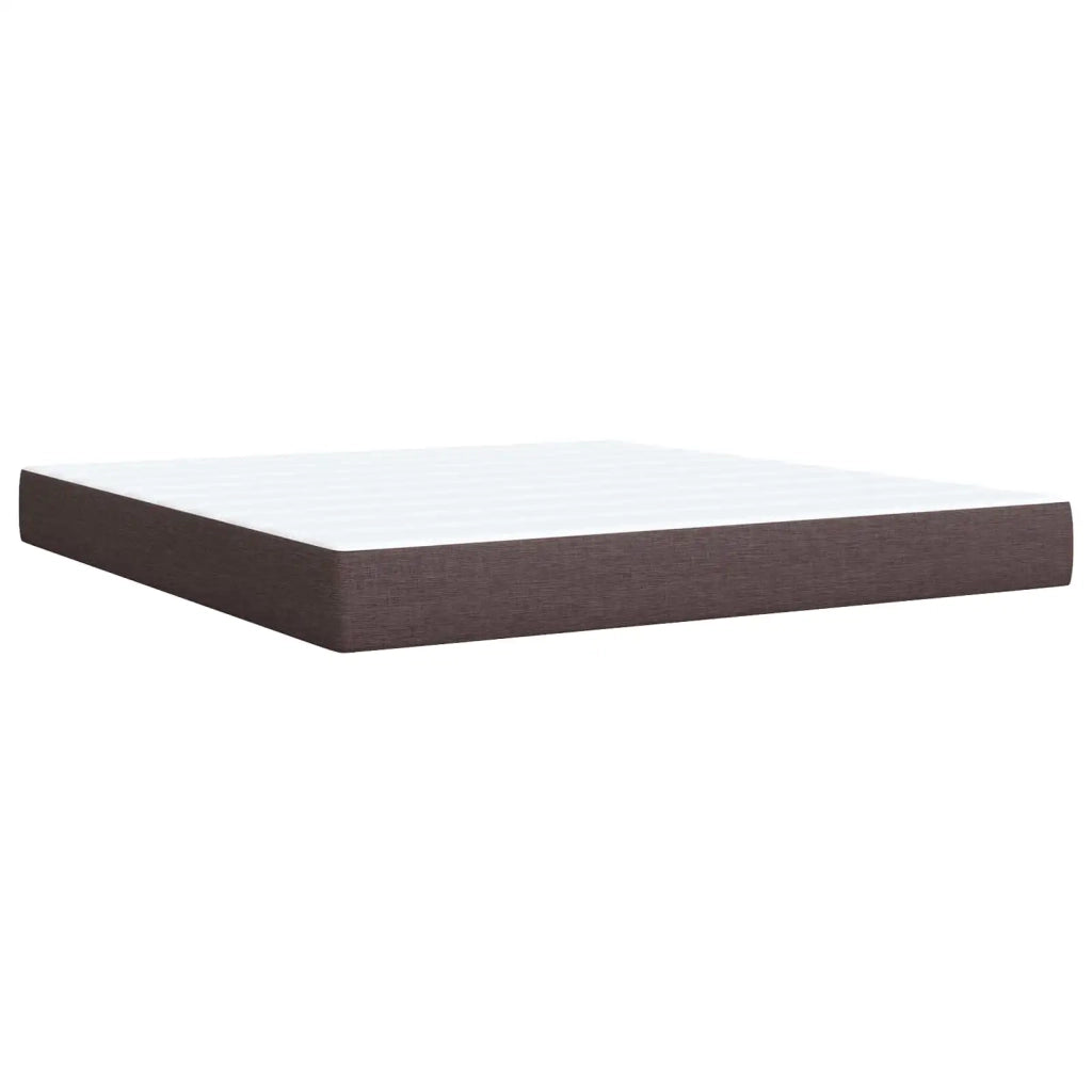 Letto con Box Spring, Materasso e LED Marrone Scuro Tessuto 3452011