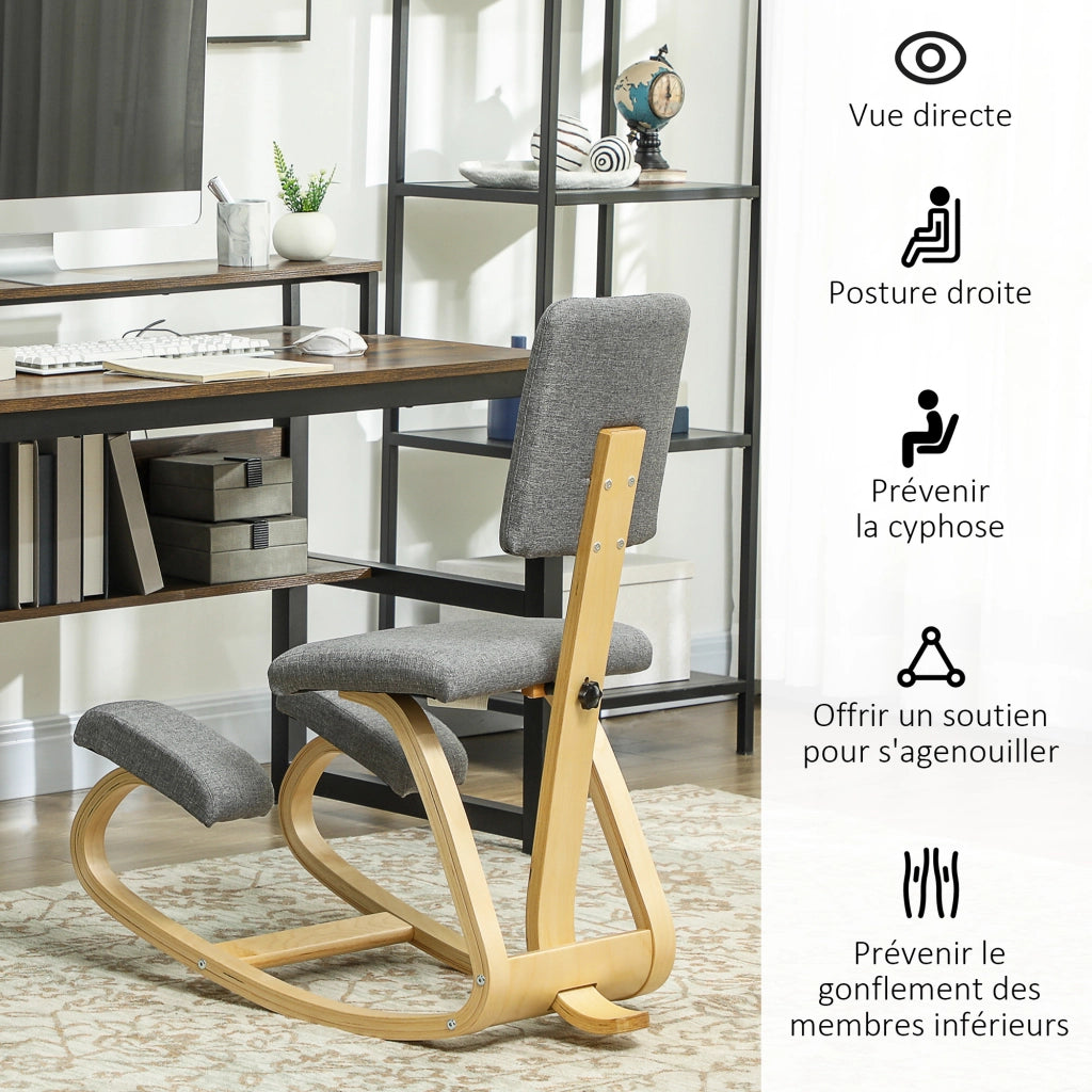 Sedia ergonomica a ginocchia ¨C zephmum ¨C grigio