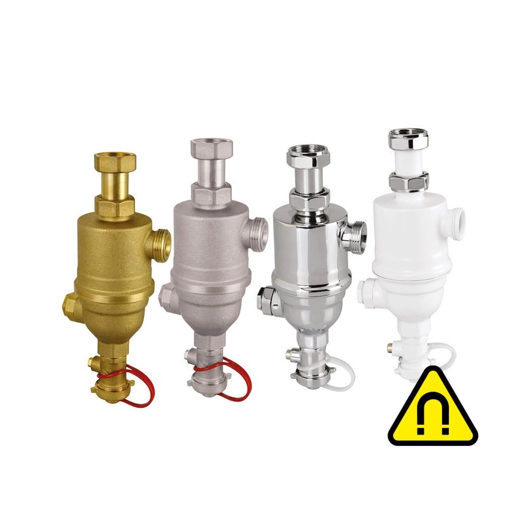 Defangatore magnetico compatto sottocaldaia - Giallo – Completo di raccordo di connessione alla caldaia