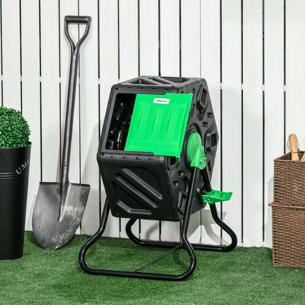 Compostatore da Giardino 65L ¨C Minimal ¨C Grigio 60x49x77 cm