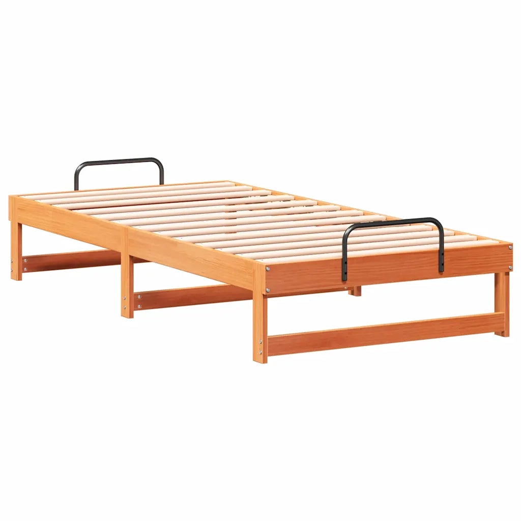 Struttura del letto-Giroletto Marrone 90 x 190 cm Pino massello 444175