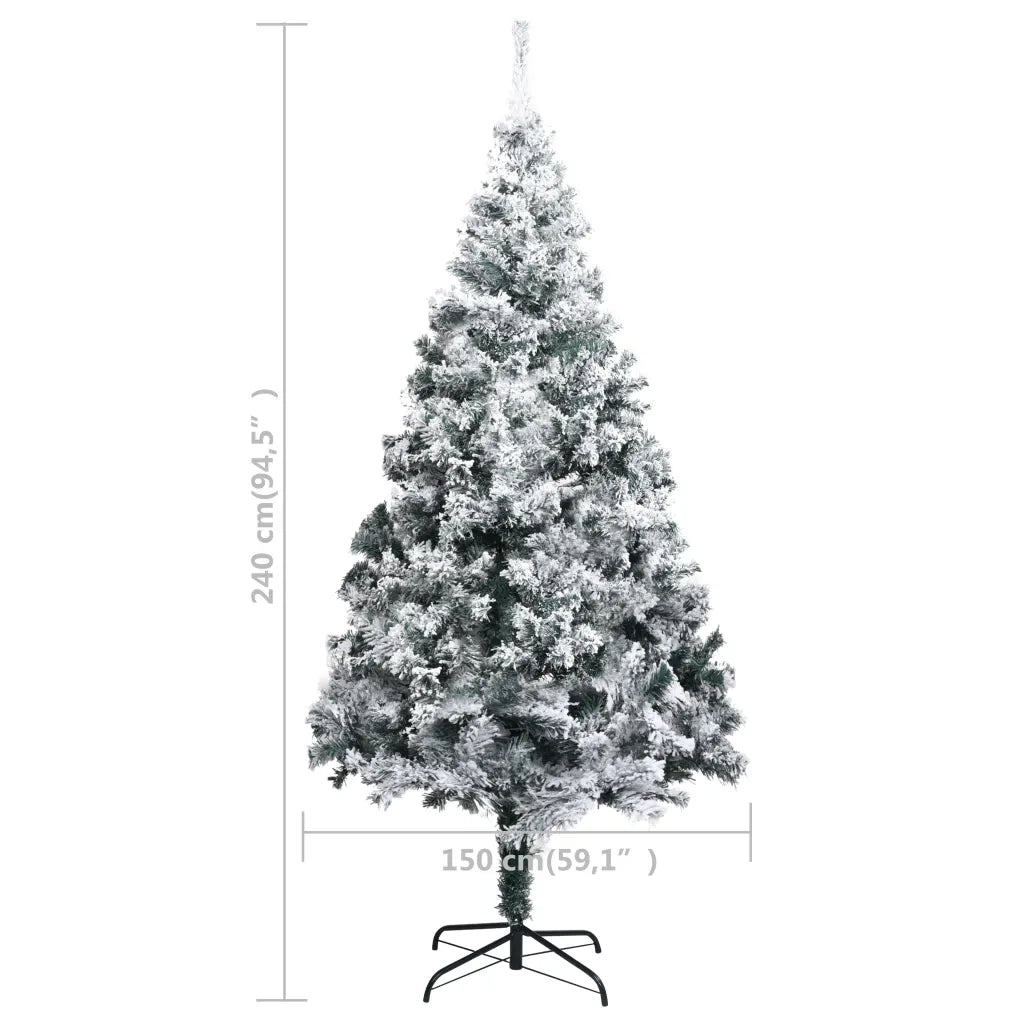 Albero di Natale Artificiale con Neve Fioccata Verde 240 cm PVC 320966